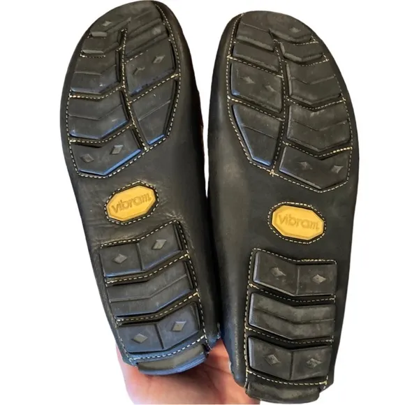 Men’s Vibram Brown &amp; Black Leather Loafers. Super Comfortable And Light. Size 9.