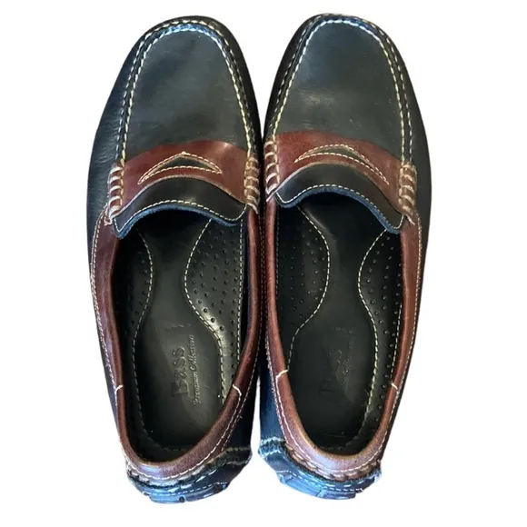 Men’s Vibram Brown &amp; Black Leather Loafers. Super Comfortable And Light. Size 9.