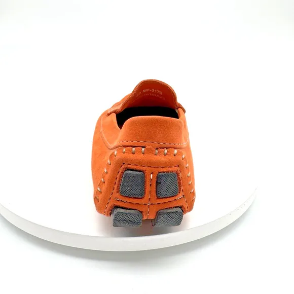 Mercanti Fiorentini Driving Loafers Women's 6B Orange Suede Colorful Fun Artsy