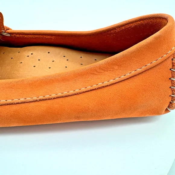 Mercanti Fiorentini Driving Loafers Women's 6B Orange Suede Colorful Fun Artsy