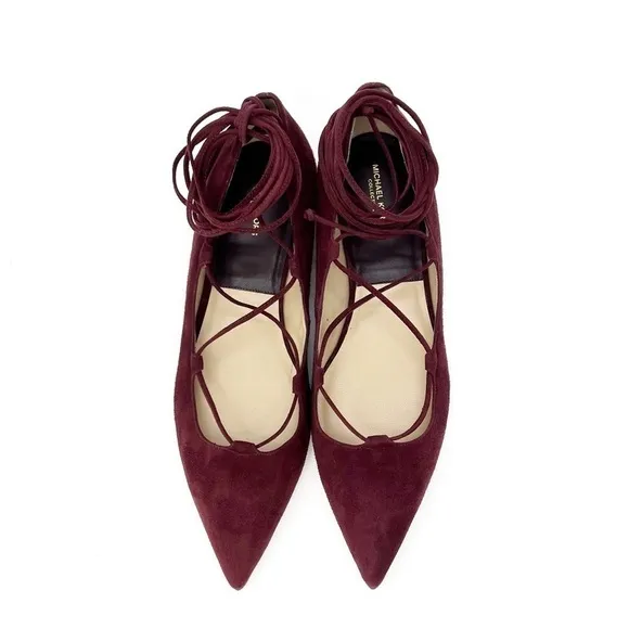 Michael Kors Collection Kallie Suede Flats in Wine Size EU 39.5 = US 9.5 New!