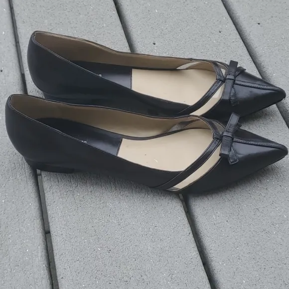 Michael Kors Collection Size 41 Leather Vero Cuoio Pointed Toe Bow Flats