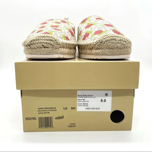 Michael Kors Logo Floral Lenny Slip On Espadrilles