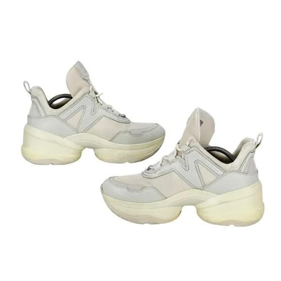 Michael Kors Olympia Trainer Sneakers Womens 10 Athletic Chunky Platform White