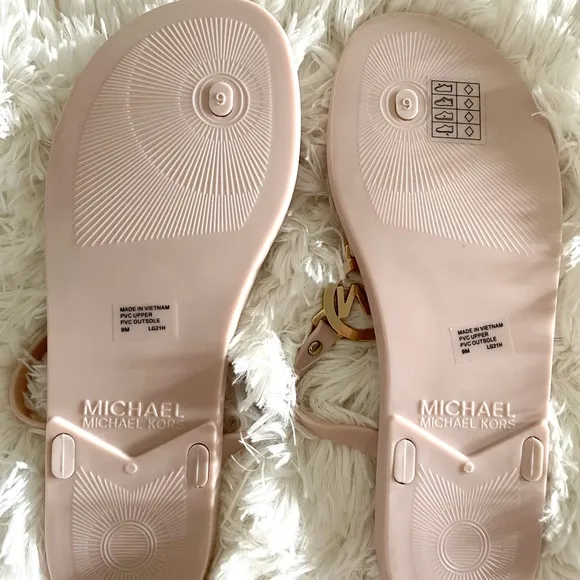 MICHAEL KORS Women's MK Plate Jelly Sandals Light Pink