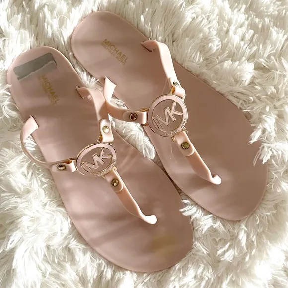 MICHAEL KORS Women's MK Plate Jelly Sandals Light Pink