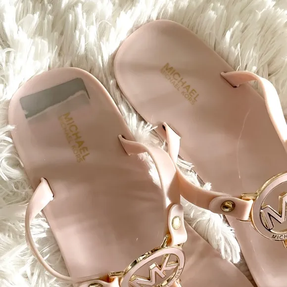 MICHAEL KORS Women's MK Plate Jelly Sandals Light Pink
