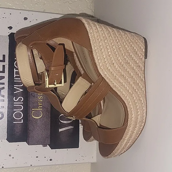 Michael Michael Kors Finley platform wedge espadrilles in luggage, s…