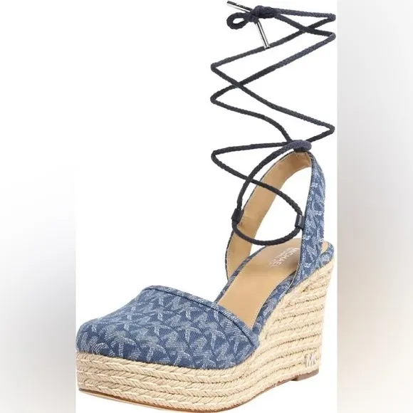 MICHAEL Michael Kors Women's Margie Lace-Up Espadrille Wedge Sandals