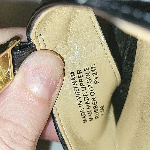 Micheal Kors Fanning T-strap espadrilles wedge, sz 7.5M, black