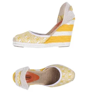Missoni Ankle Wrap Wedge Espadrilles, Yellow - NIB