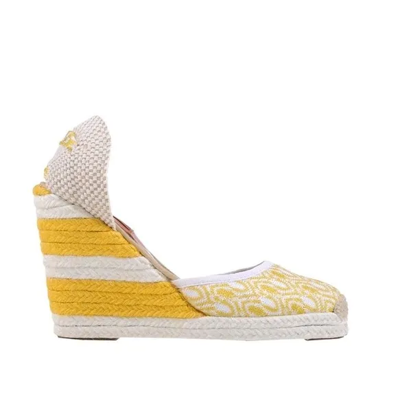 Missoni Ankle Wrap Wedge Espadrilles, Yellow - NIB