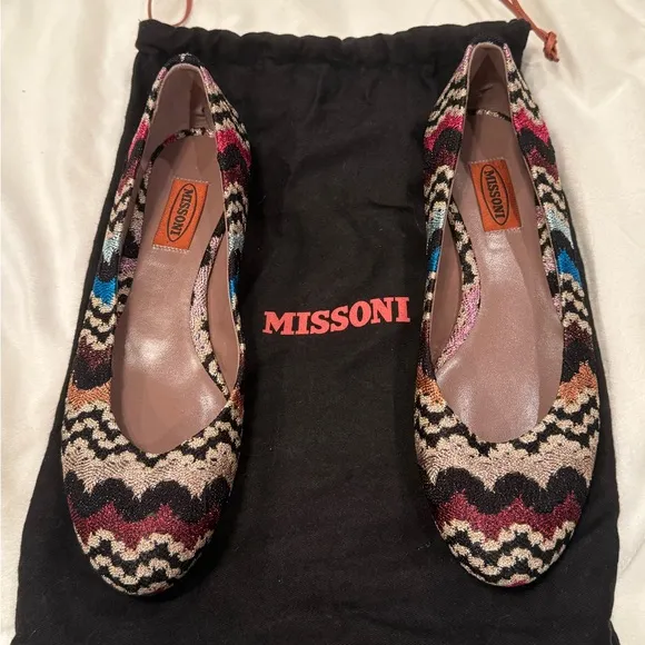 MISSONI Patterned Knit Ballet Flats Sz 9.5US 39.5IT