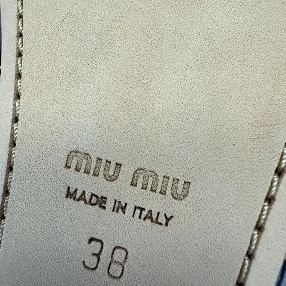 Miu Miu Black Glitter Bow Ballet Flats 38