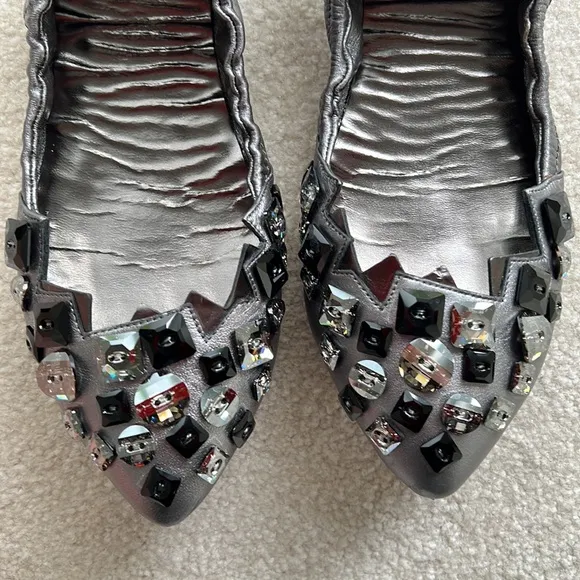 Miu Miu Button Jeweled Ballet Flats 41