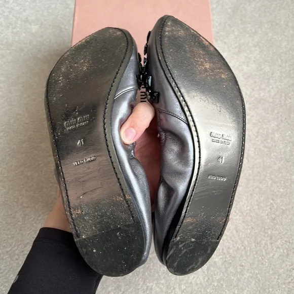 Miu Miu Button Jeweled Ballet Flats 41
