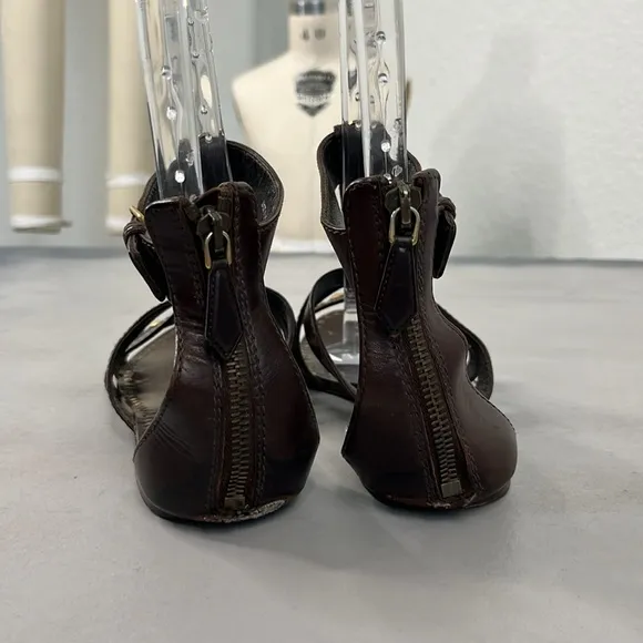 Miu Miu Flat Caged Studded Leather Gladiator Sandals