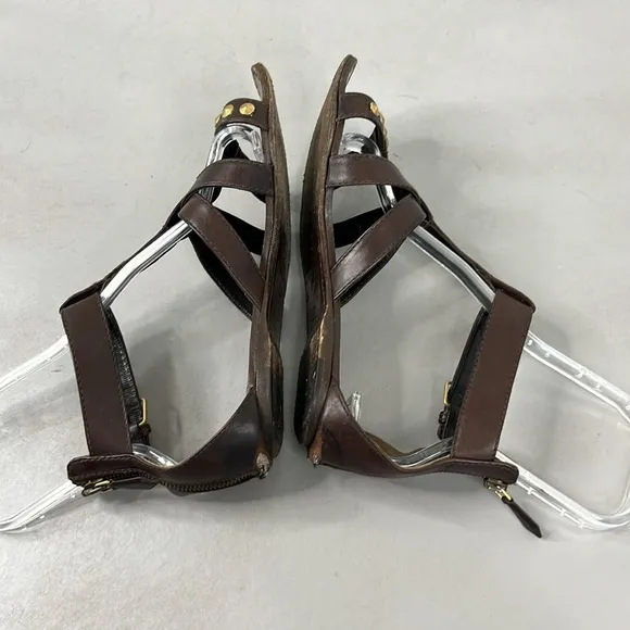 Miu Miu Flat Caged Studded Leather Gladiator Sandals