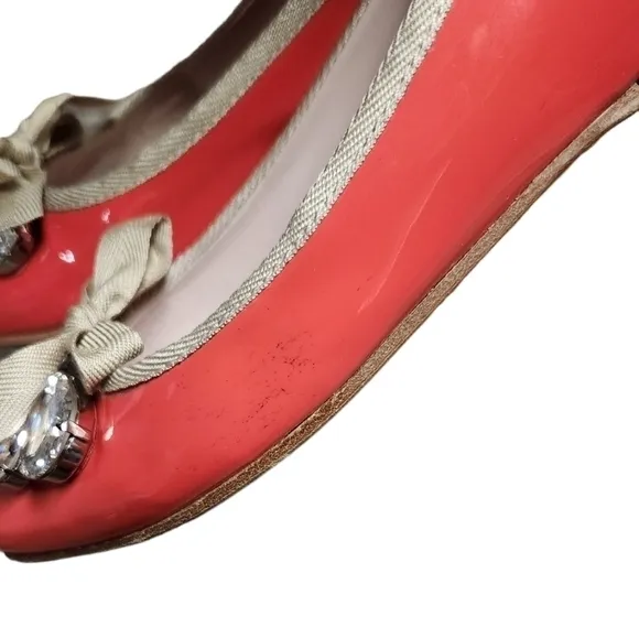 MIU MIU POINTED TOE CRYSTAL‎ BOW BALLET FLATS 5.5