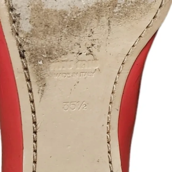 MIU MIU POINTED TOE CRYSTAL‎ BOW BALLET FLATS 5.5