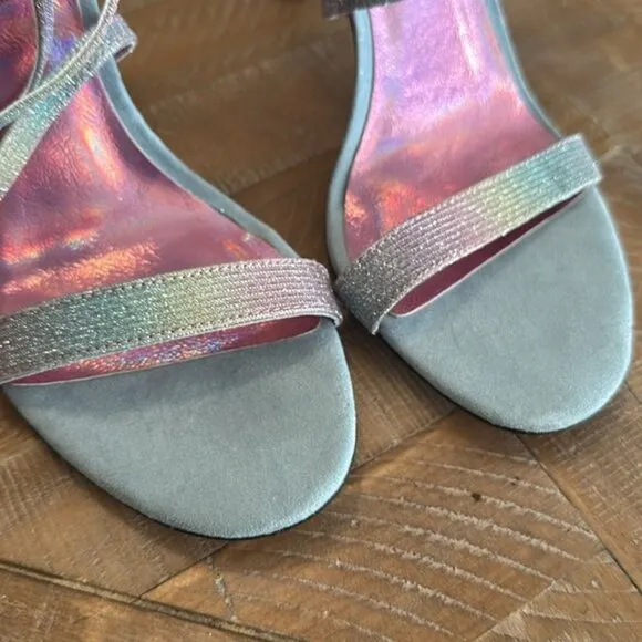 Mix No 6 Mesha Rainbow Sherbet Sparkle Tie Up Strappy Stiletto Heel Sandals