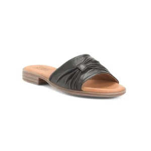 MIZ MOOZ Black Made In Portugal Leather Daisey Flat Sandals