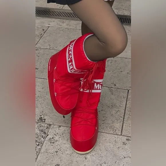 Moon Boot Red Winter &amp; Rain Boots