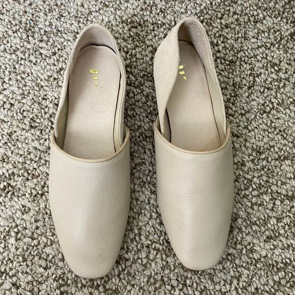 Nantucket Sole Lincoln Loafers Size 37 Stone Gray Leather Flats Nautical Casual