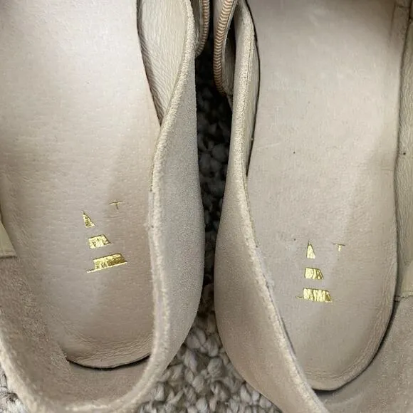 Nantucket Sole Lincoln Loafers Size 37 Stone Gray Leather Flats Nautical Casual
