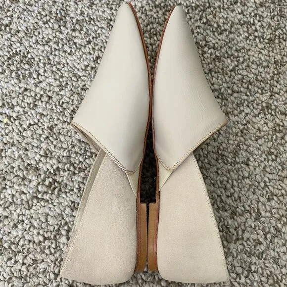 Nantucket Sole Lincoln Loafers Size 37 Stone Gray Leather Flats Nautical Casual