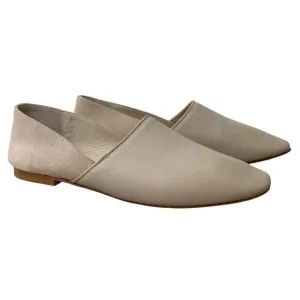Nantucket Sole Lincoln Loafers Size 37 Stone Gray Leather Flats Nautical Casual