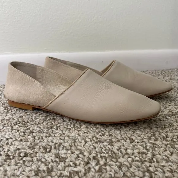 Nantucket Sole Lincoln Loafers Size 37 Stone Gray Leather Flats Nautical Casual