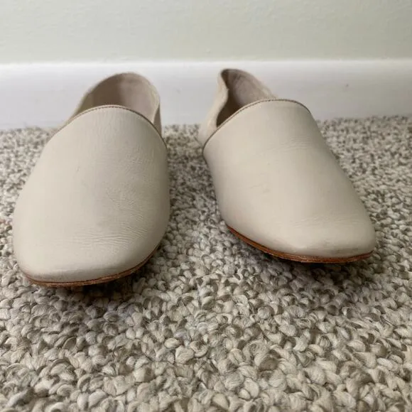 Nantucket Sole Lincoln Loafers Size 37 Stone Gray Leather Flats Nautical Casual