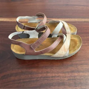 NAOT Sophia Strappy Brown Leather Sandals Size EU 38, US 7-7.5