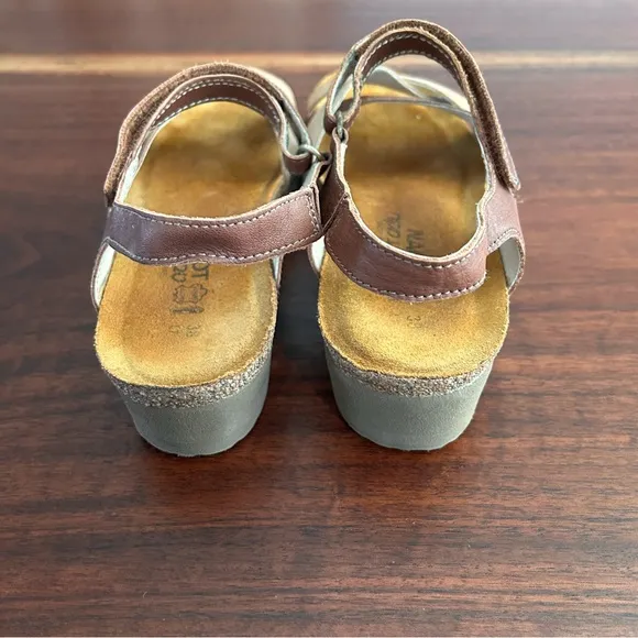 NAOT Sophia Strappy Brown Leather Sandals Size EU 38, US 7-7.5