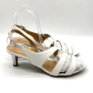 Naturalizer Womens Size 10 Taimi White Leather Dress Sandals Heels Shoes