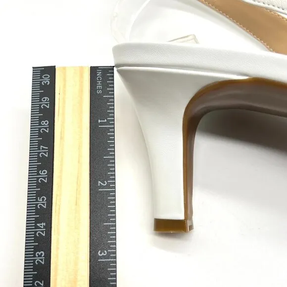 Naturalizer Womens Size 10 Taimi White Leather Dress Sandals Heels Shoes