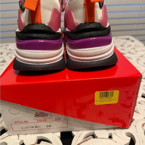 Nature Breeze Women's Chunky Dad Sneakers - Pink, White, Black Size 9 NIB