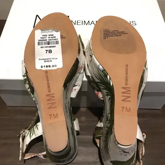 Neiman Marcus Knotted Platform Wedge Espadrilles