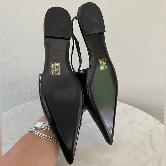 Never Worn ANINE BING Black Elena Slingback Ballerina Flats Size 39