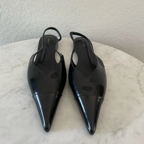 Never Worn ANINE BING Black Elena Slingback Ballerina Flats Size 39