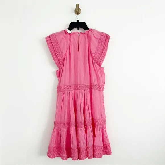 NEW $598 Veronica Beard Keely Pink Dark Peony Mini Dress Size 4