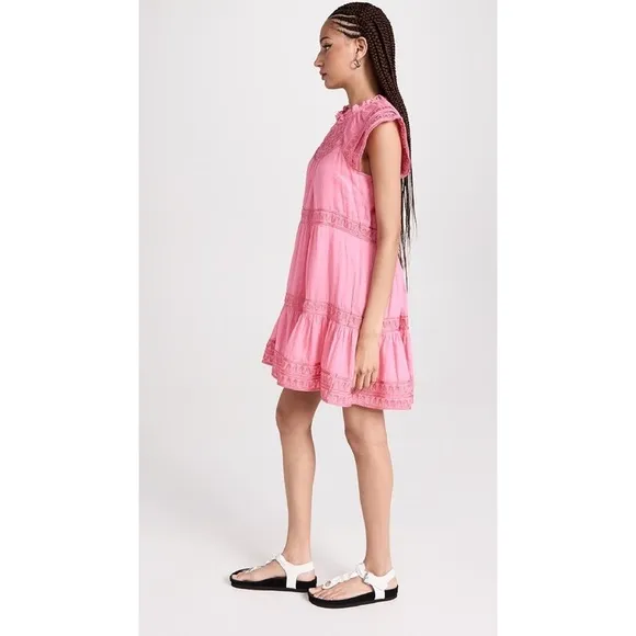 NEW $598 Veronica Beard Keely Pink Dark Peony Mini Dress Size 4
