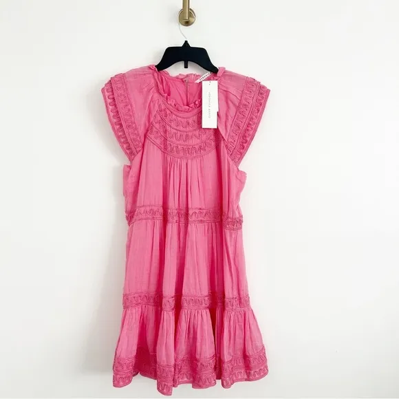 NEW $598 Veronica Beard Keely Pink Dark Peony Mini Dress Size 4