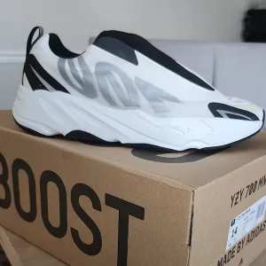 New Adidas Black and White Sneakers with Laceless Design (Yezzys)
