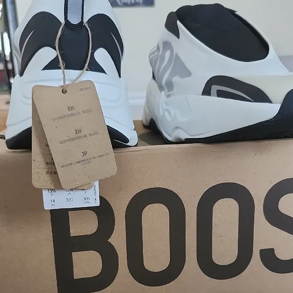 New Adidas Black and White Sneakers with Laceless Design (Yezzys)