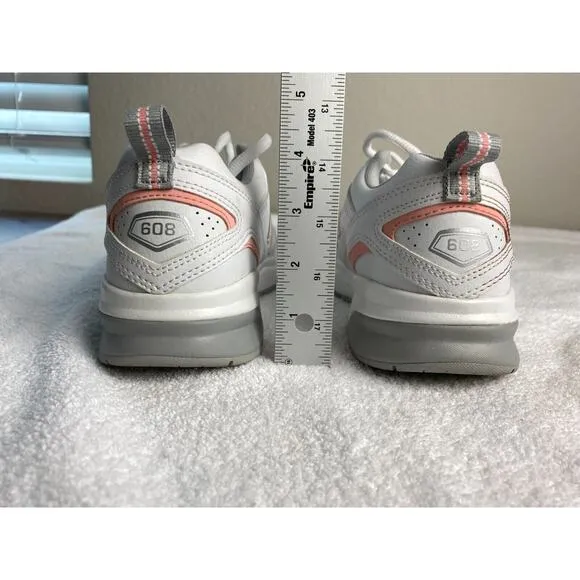 New Balance 608V5 Sneakers Womens 7.5 White Pink Comfortcore Sporty