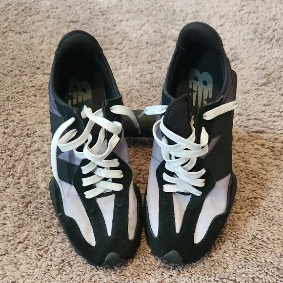 New Balance Black and White Athletic Sneakers with Chunky Sole