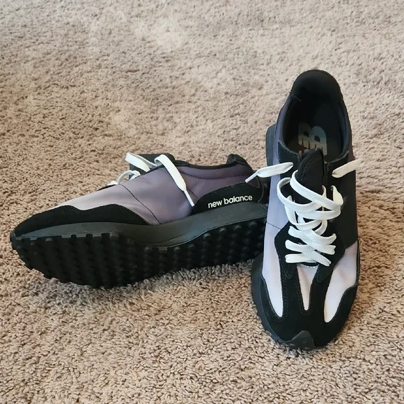 New Balance Black and White Athletic Sneakers with Chunky Sole