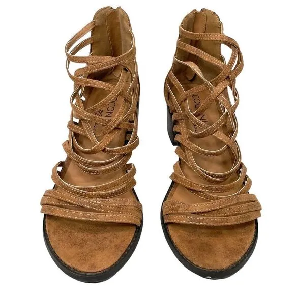 NEW Coconuts by Matisse Nethuns Strappy Block Heel Sandals Sz 10 gladiatorvvc
